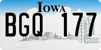IA license plate BGQ177