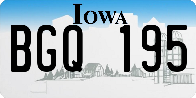 IA license plate BGQ195
