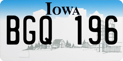 IA license plate BGQ196