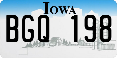 IA license plate BGQ198