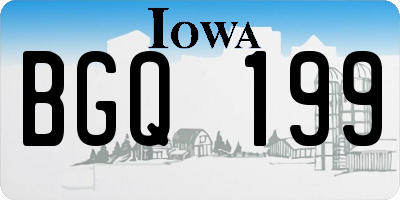 IA license plate BGQ199