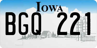 IA license plate BGQ221
