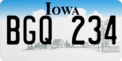IA license plate BGQ234