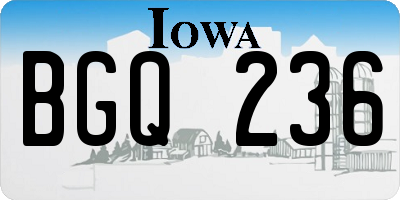 IA license plate BGQ236