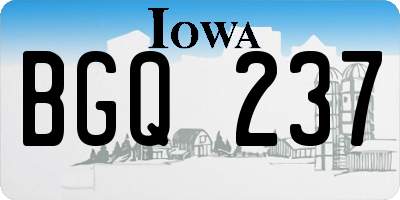 IA license plate BGQ237