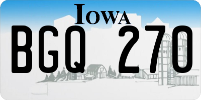 IA license plate BGQ270