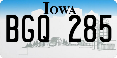 IA license plate BGQ285