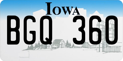 IA license plate BGQ360