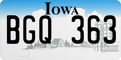 IA license plate BGQ363