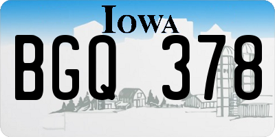 IA license plate BGQ378