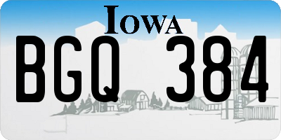 IA license plate BGQ384