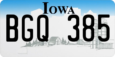 IA license plate BGQ385