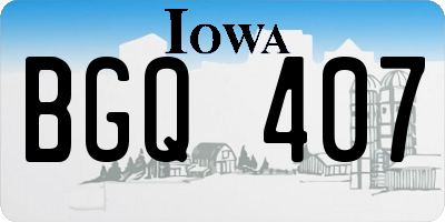 IA license plate BGQ407