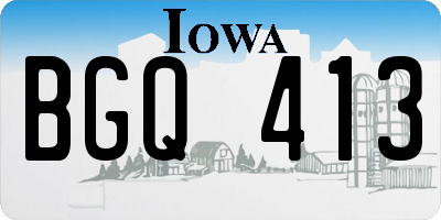 IA license plate BGQ413