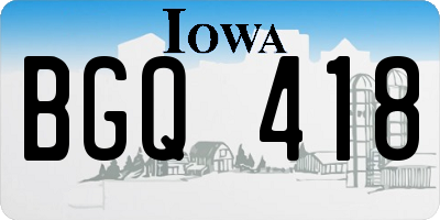 IA license plate BGQ418
