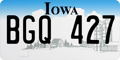 IA license plate BGQ427