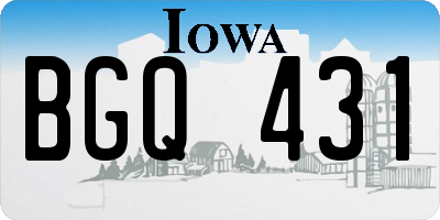 IA license plate BGQ431
