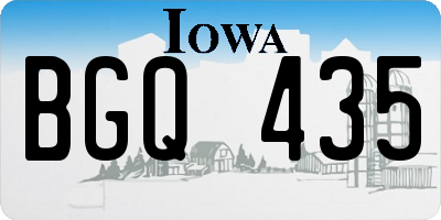 IA license plate BGQ435
