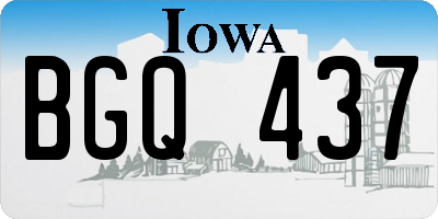 IA license plate BGQ437