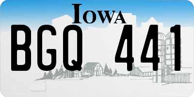 IA license plate BGQ441