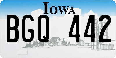 IA license plate BGQ442