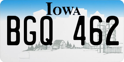 IA license plate BGQ462
