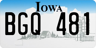 IA license plate BGQ481