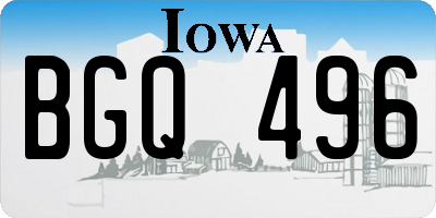 IA license plate BGQ496