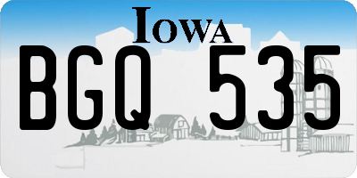 IA license plate BGQ535