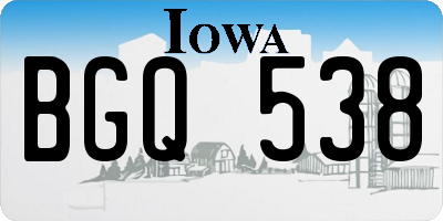 IA license plate BGQ538