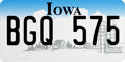 IA license plate BGQ575