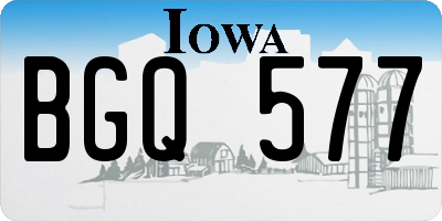 IA license plate BGQ577