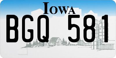 IA license plate BGQ581