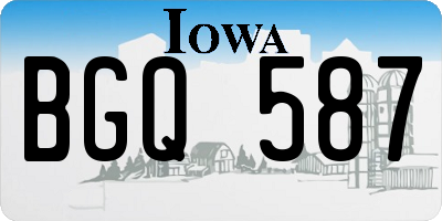 IA license plate BGQ587