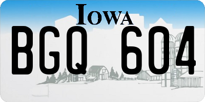 IA license plate BGQ604
