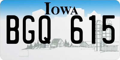 IA license plate BGQ615
