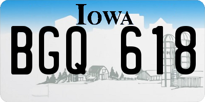 IA license plate BGQ618