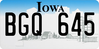 IA license plate BGQ645