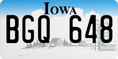 IA license plate BGQ648