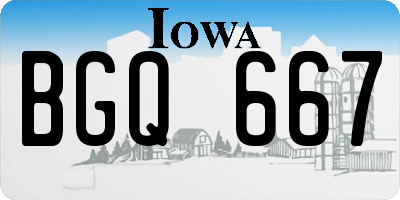 IA license plate BGQ667