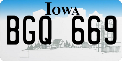 IA license plate BGQ669