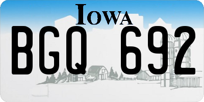 IA license plate BGQ692