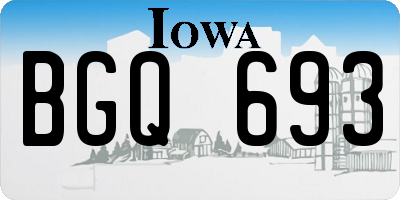 IA license plate BGQ693