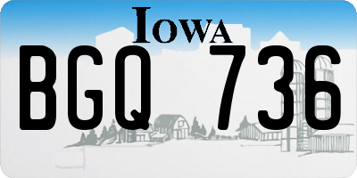 IA license plate BGQ736