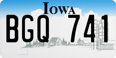 IA license plate BGQ741