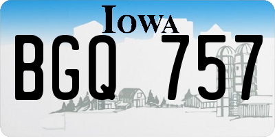 IA license plate BGQ757