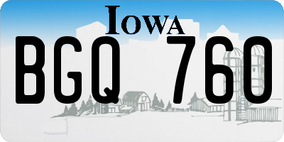 IA license plate BGQ760