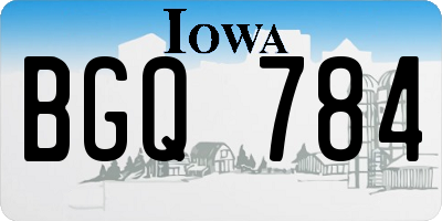 IA license plate BGQ784