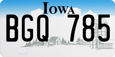 IA license plate BGQ785