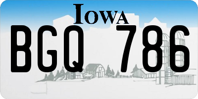 IA license plate BGQ786
